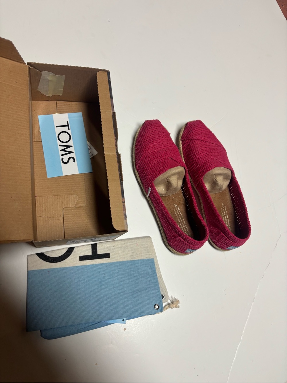 Toms Pink Knit Slip-On Espadrille